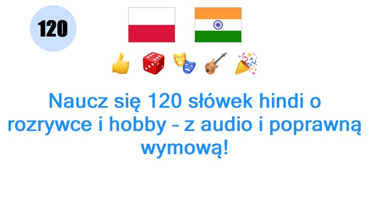 Naucz się 120 słówek hindi o rozrywce i hobby – z audio i poprawną wymową!